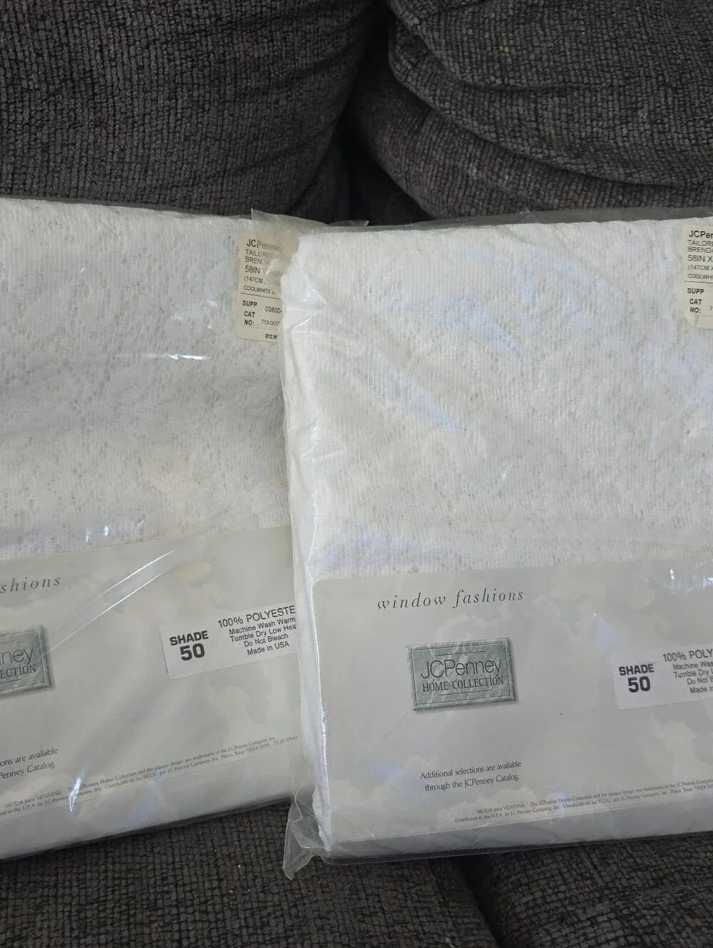 (2) Vintage JC Penney Home Collection Brenda White Lace Curtain Panel 58 X 84
